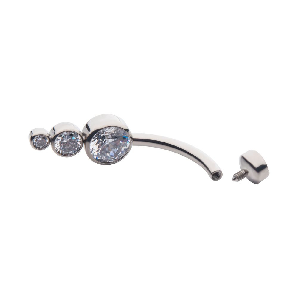 Titanium CZ 3-Drop Cluster Navel